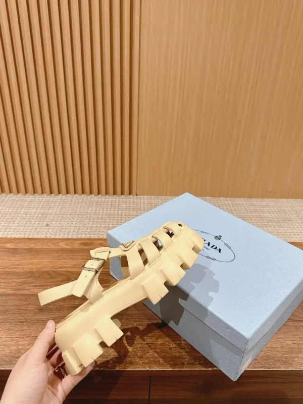 Prada Triangle Buckle Sandals